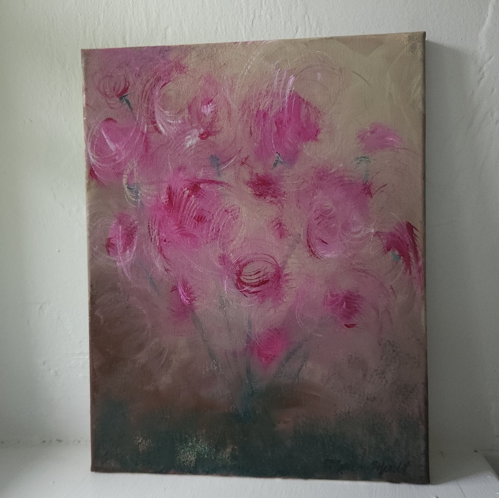 "Beauty from Ashes" original hand painted abstract roses flowers canvas painting